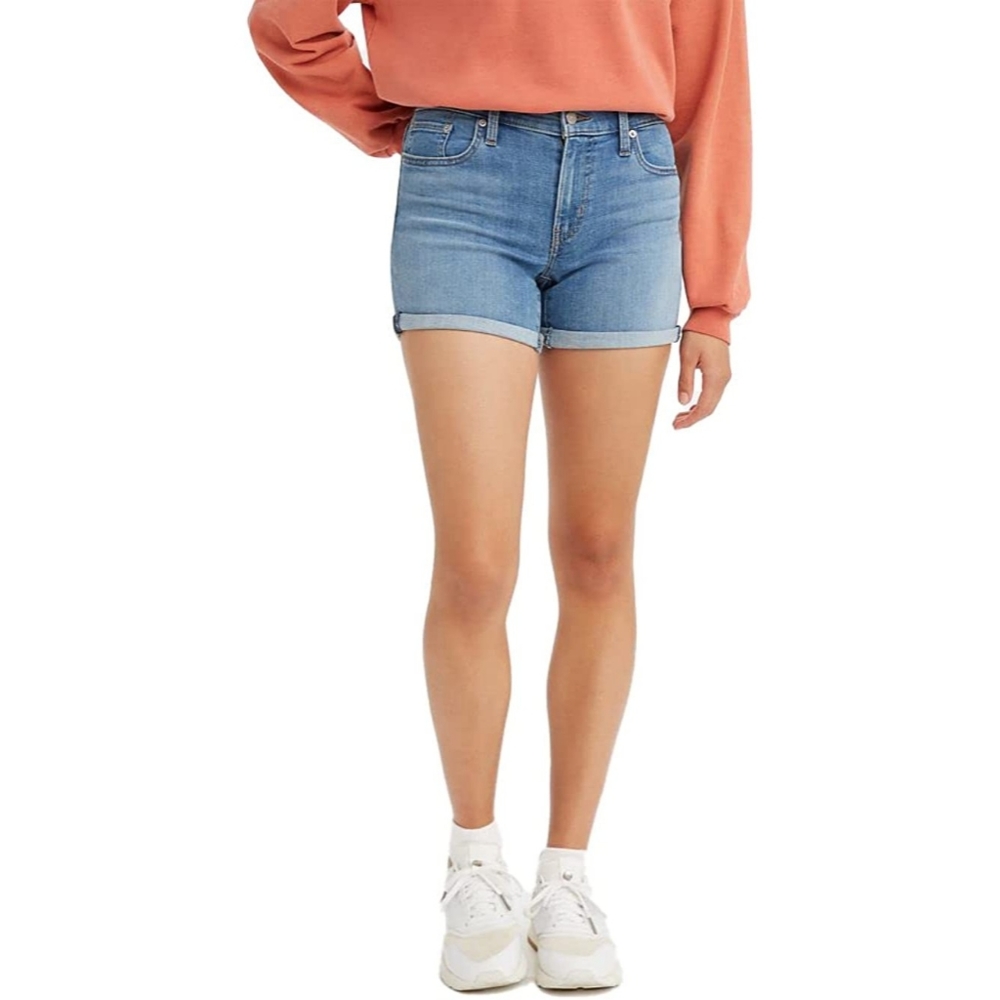 Levi's Women's Mid Length Hypersoft Slim Shorts NWT - Picture 1 of 4